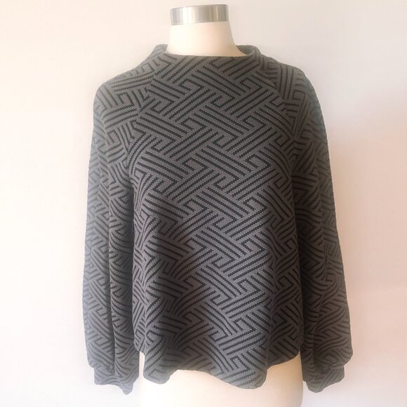 ANTHROPOLOGIE Westerly Geometric Pullover, Grey Motif, XS - Picture 2 of 12